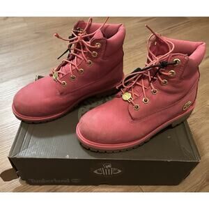 Timberland Premium Waterproof Boots Medium Pink Nubuck TB 0A42WR D56 - Size 5.5